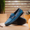 Zelli Italia 31-160-DNM MONZA Sueded Calfskin with Crocodile Driver Denim