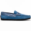 Zelli Italia 31-160-DNM MONZA Sueded Calfskin with Crocodile Driver Denim