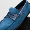 Zelli Italia 31-160-DNM MONZA Sueded Calfskin with Crocodile Driver Denim