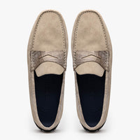 31-160-SND MONZA Sueded Calfskin with Crocodile Driver Sand