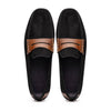 36-300-BLK MONZA Sueded Italian Calfskin Driver Black / Chestnut