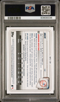 Graded 2020 Topps Bowman 1st Edition Anthony Volpe #BFE139 Sky Blue Foil Rookie RC Baseball Card PSA 10 Gem Mint