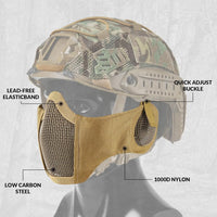 Votagoo Airsoft Mesh Mask Tactical Foldable Half Mesh Mask
