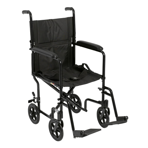Lightweight Transport Wheelchair, 19" Seat, Black RIO Medical Supplies