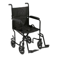 Lightweight Transport Wheelchair, 17" Seat, Black RIO Medical Supplies