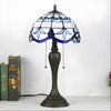 New Blue Tiffany-Inspired Lamp in Baroque Glass