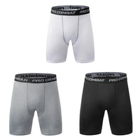New Male Fitness Quick-Drying Tight Shorts Elastic Compression Leggings Training Pants Men Running Shorts Comfort Black Gray Mens Running Compression Pants Workout Cool Quick Dry Sports Shorts for Running Athletic Underwear