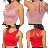 New Trendy Women's T-shirts Workout Sports Bra Yoga Vest Backless Solid Quick Dry Running Gym Sport bra Yoga Shirts