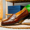 15-585-CGN NICOLA Italian Calfskin Basketweave, Cognac