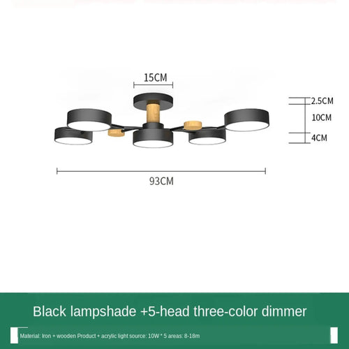 Nordic LED Ceiling Light for Living Room in Soft Macaron Style