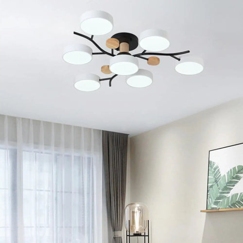 Nordic LED Ceiling Light for Living Room in Soft Macaron Style