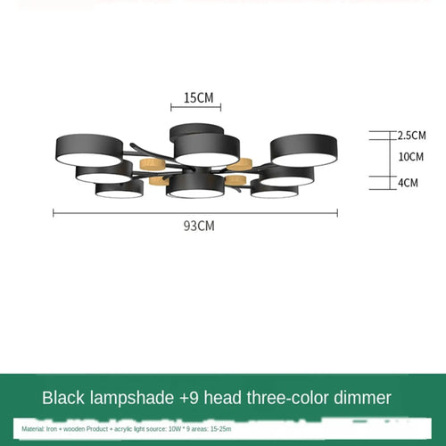 Nordic LED Ceiling Light for Living Room in Soft Macaron Style