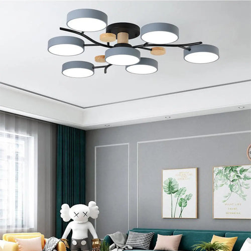 Nordic LED Ceiling Light for Living Room in Soft Macaron Style