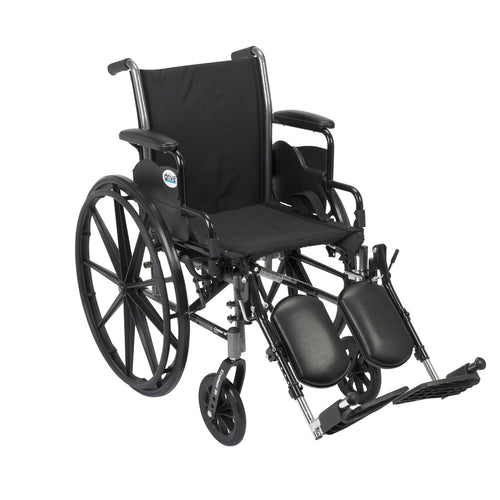 Cruiser III Light Weight Wheelchair with Flip Back Removable Arms, Desk Arms, Elevating Leg Rests, 16" Seat RIO Medical Supplies