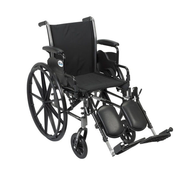Cruiser III Light Weight Wheelchair with Flip Back Removable Arms, Desk Arms, Elevating Leg Rests, 16" Seat RIO Medical Supplies