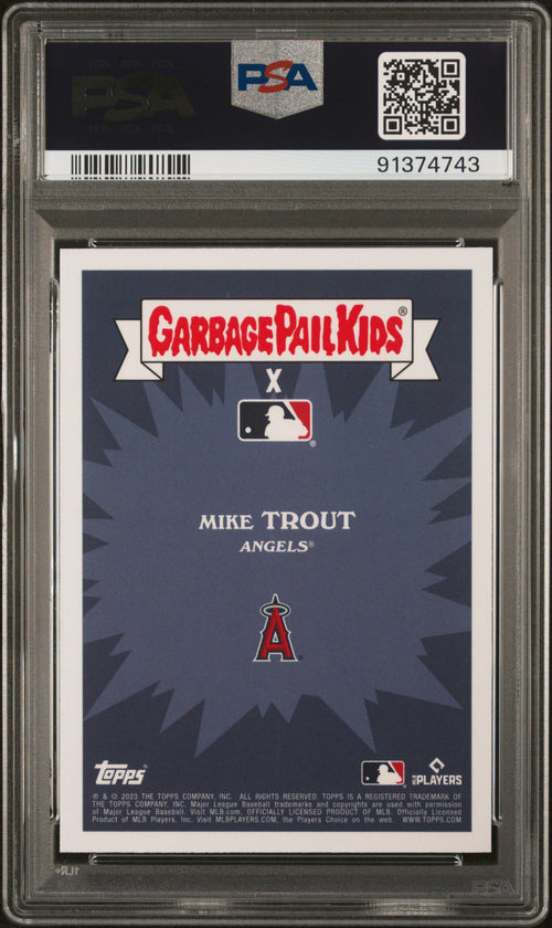 Graded 2023 Topps Garbage Pail Kids Mike Trout #2B Trout Fishing Baseball Card PSA 10 Gem Mint