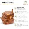 Olive Wood Coaster Set 7Pc With Holder - Natural Round Handcarved Coasters