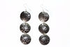 Om Lotus Dangle Earrings Spiritual Boho Long Gold Plated