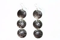 Om Lotus Dangle Earrings Spiritual Boho Long Gold Plated
