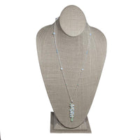 Opalite Amazonite Drop Necklace Sterling Silver Chain