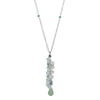 Opalite Amazonite Drop Necklace Sterling Silver Chain