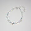 Opalite Beaded Freshwater Pearl Bracelet Adjustable