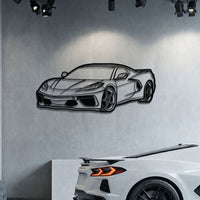 Corvette C8 Perspective Metal Car Wall Art - MT1125