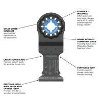 BOSCH OSL114C 1-1/4 In. Starlock® Oscillating Multi Tool Carbide Plunge Cut Blade