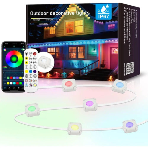 Outdoor LED Light Strip with Bluetooth Control for Eaves and Patios