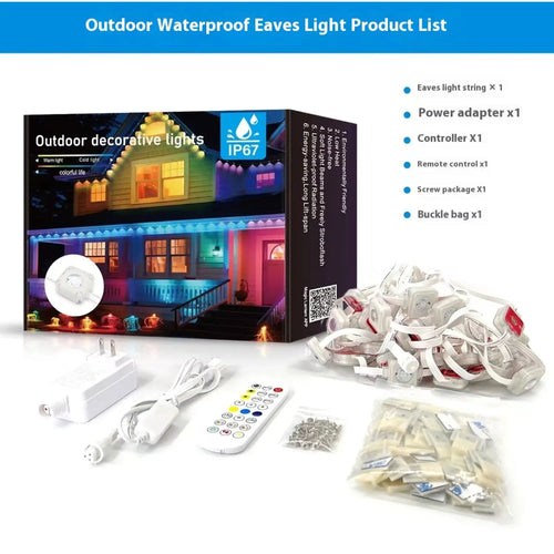 Outdoor LED Light Strip with Bluetooth Control for Eaves and Patios