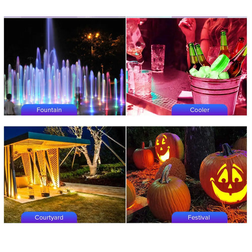 Outdoor LED Lights Waterproof RGB Pool Lamp with 20-Hour Runtime
