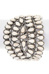Oversize Western Multicolor Compressed Stone Bangle Cuff