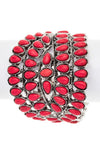 Oversize Western Multicolor Compressed Stone Bangle Cuff