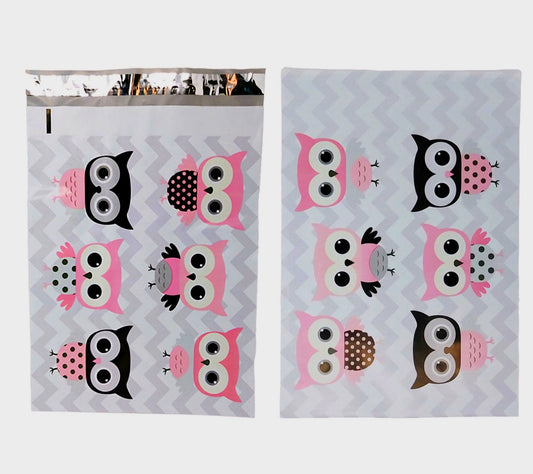 Owl Poly Mailers Size 10x13 Colorful Shipping Bags