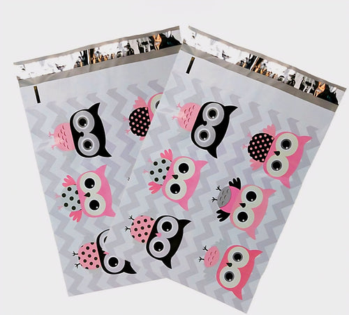 Owl Poly Mailers Size 10x13 Colorful Shipping Bags