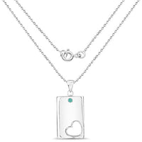 0.03 Carat Genuine Emerald .925 Sterling Silver Pendant
