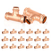 30 Pcs 3/4" x 3/4" x 1/2" Press Copper Tee (Lead Free)