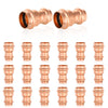 30 Pcs 1" x 3/4" Copper Press x Press Coupling NO Stop (Lead Free)