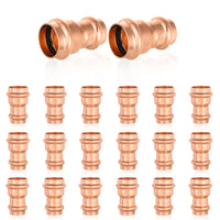 30 Pcs 1" x 3/4" Copper Press x Press Coupling NO Stop (Lead Free)