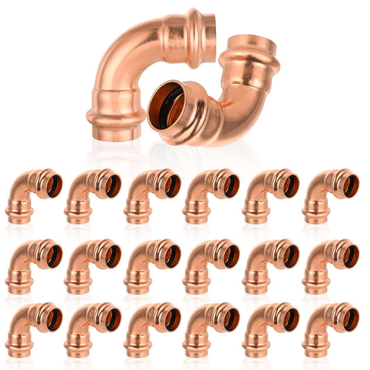 30 Pcs 3/4" Press Copper 90° Elbow (Lead Free)