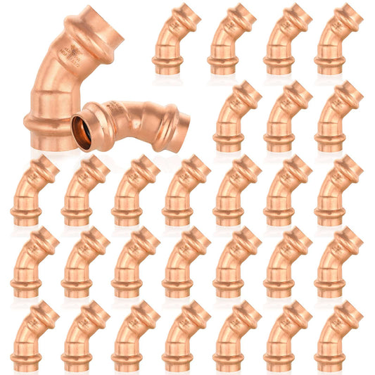 30 Pcs 1" Press Copper 45° Elbow (Lead Free)