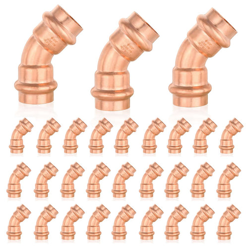 30 Pcs 3/4" Press Copper 45° Elbow (Lead Free)