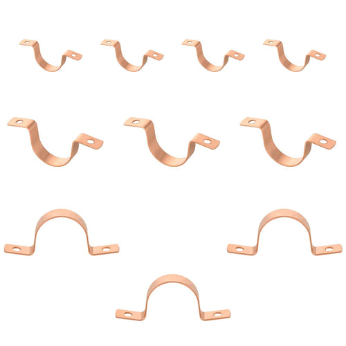 1-1/4" Copper Pipe Straps, Two Hole