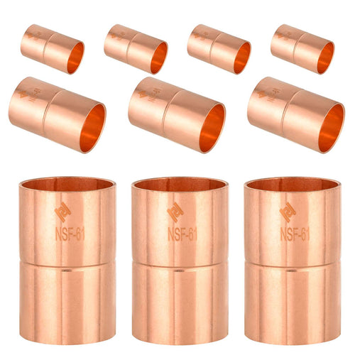10 Pcs 1-1/2" Copper Coupling With Rolled Stop at Wholesale Price