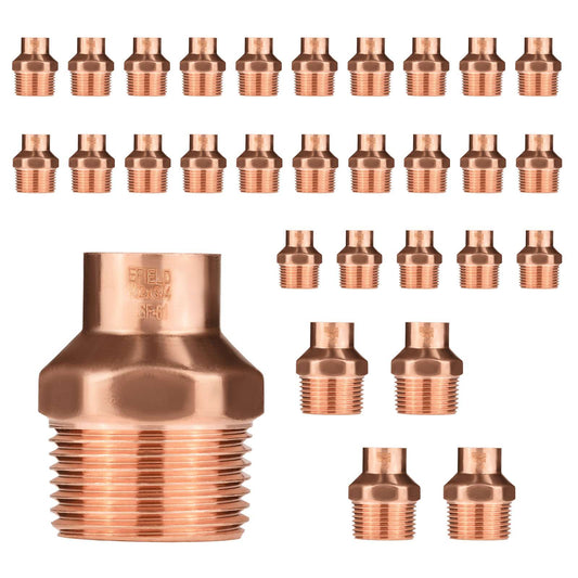 30 Pcs 3/4" C x 1/2" MNPT Copper Male Adapter at Wholesale Price