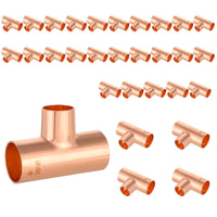 1/2" x 1/2" x 3/4" Copper Reducing Tee