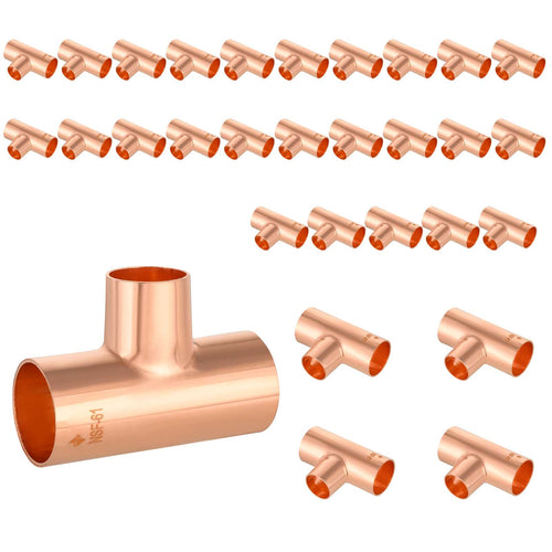 1/2" x 1/2" x 3/4" Copper Reducing Tee