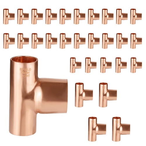30 Pcs 1/2" X 1/2" X 3/4" Copper Reducing Tee at Wholesale Price