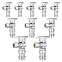 10 Pcs 1/2" Press x 3/8" OD Compr. Angle Stop Valve, 1/4 Turn (Lead Free) Plumbingsell
