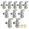 10 Pcs 1/2" Push Connect x 3/8" OD Compr. Unigold Push Fit Angle Stop Valve, 1/4 Turn (Lead Free) Plumbingsell